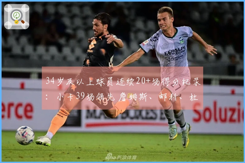 34岁及以上球员连续20+场得分纪录：小卡39场领先 詹姆斯、邮科、杜兰特、库里入围